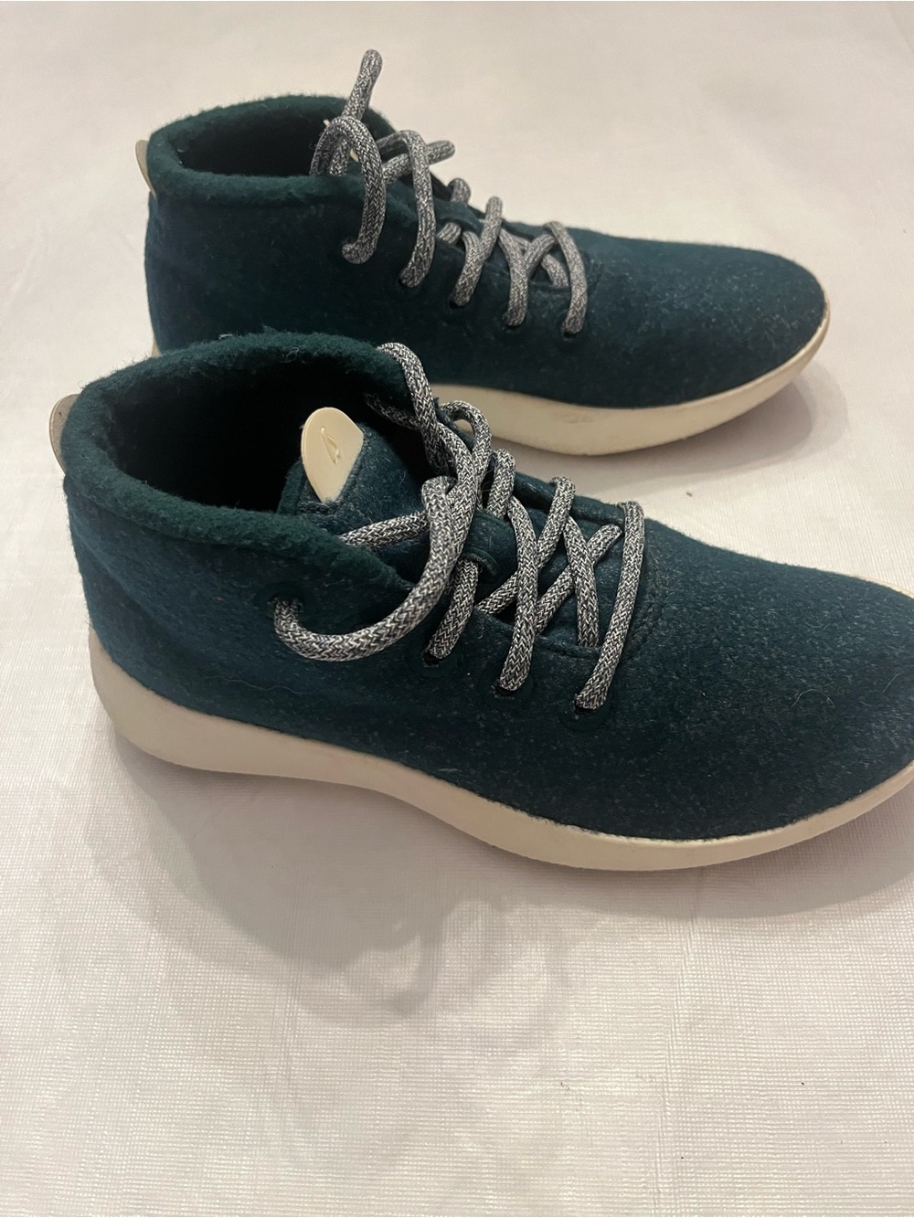 allbirds women's runner wool shoes in Deep Teal with Cream Sole